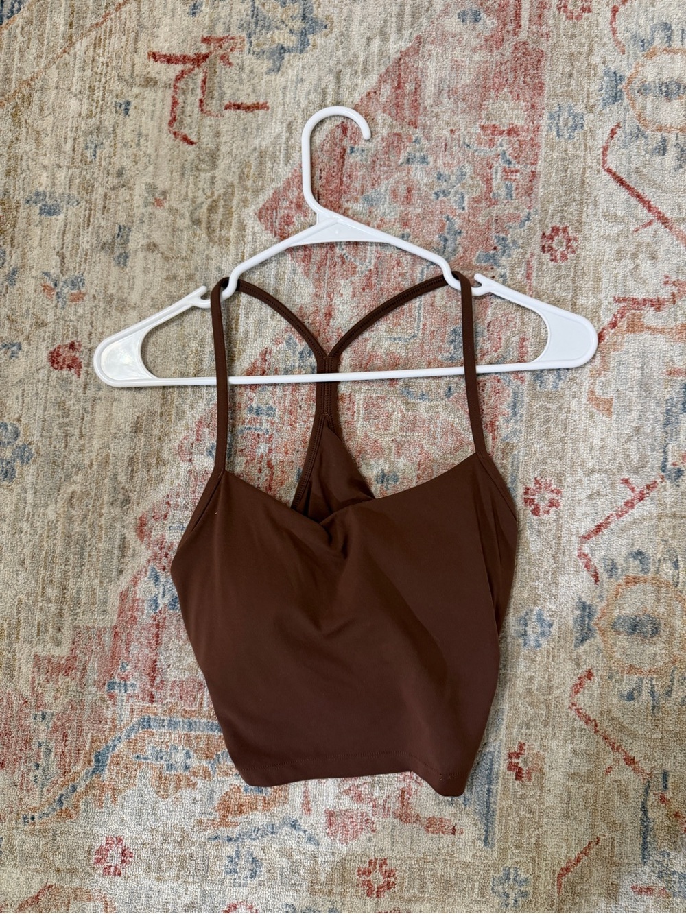 CRZ YOGA Chocolate Brown Strappy Crop Tank